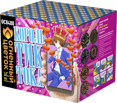 Король Тик-Тока Батарея салютов купить в Бородино | borodino.salutsklad.ru